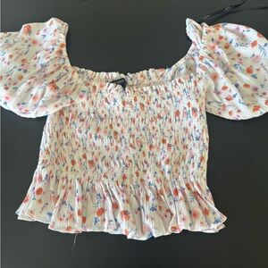 Floral Smocked Off-Shoulder Top